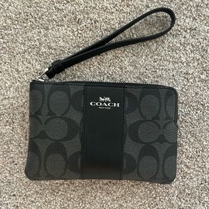 Coach Black Leather Wristlet Wallet + NEVER USED